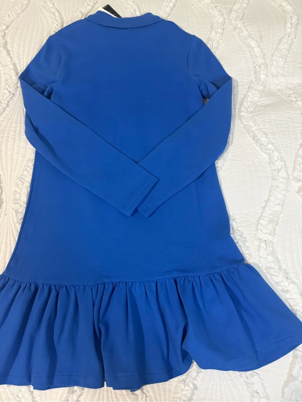 Polo by Ralph Lauren Royal Blue Long-Sleeve Polo Dress with Red Pony